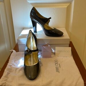 Jimmy Choo Kiln Gray Shaded Eel Skin Pumps 36.5 Excellent Condition